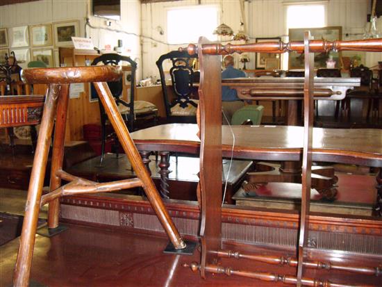 Milking stool & a wall bracket